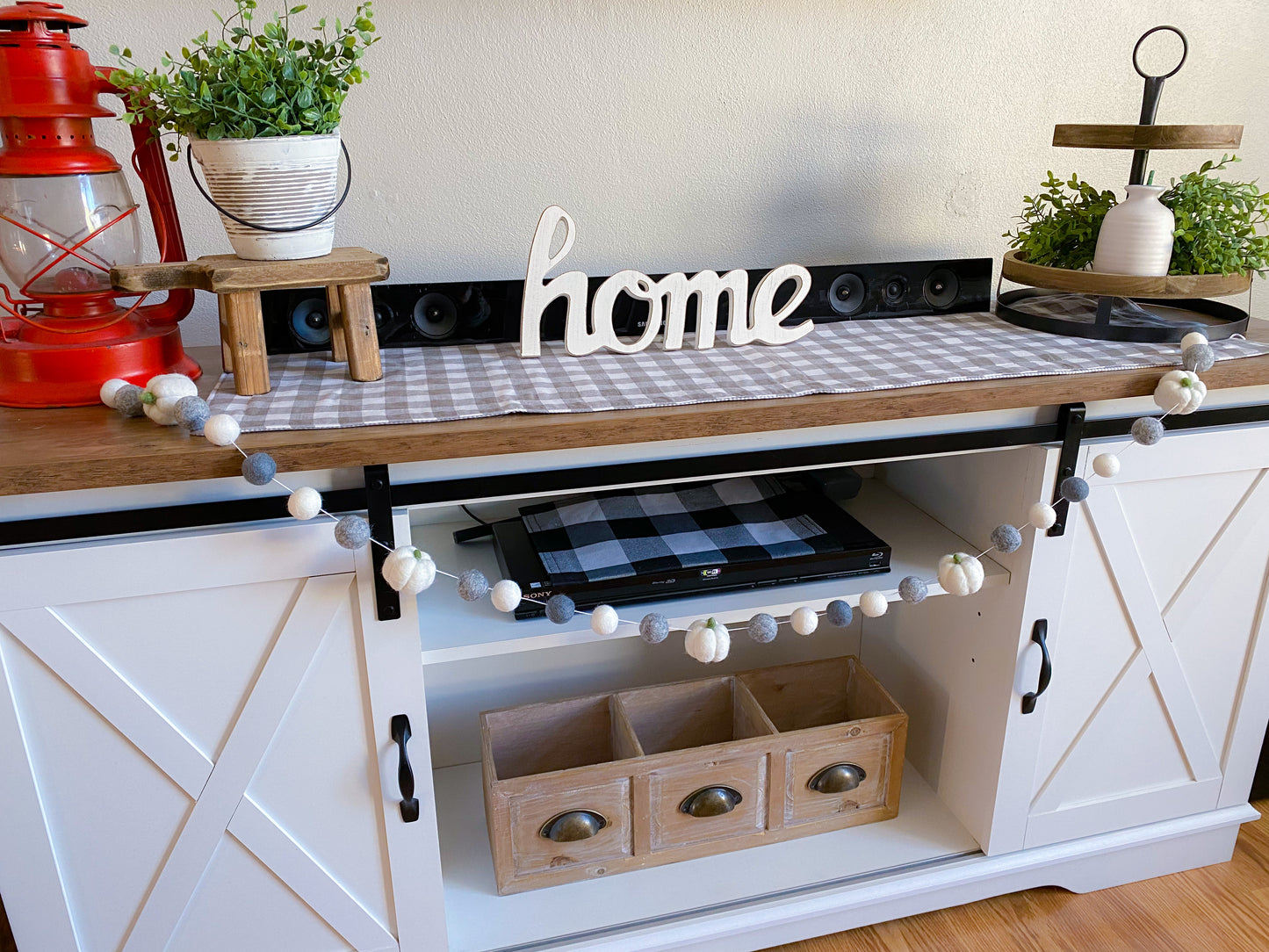 Fall Pumpkin Felt Ball Garland
