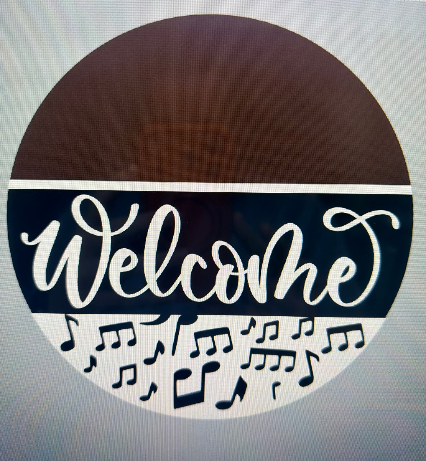 Welcome Music Notes 18” Door Sign