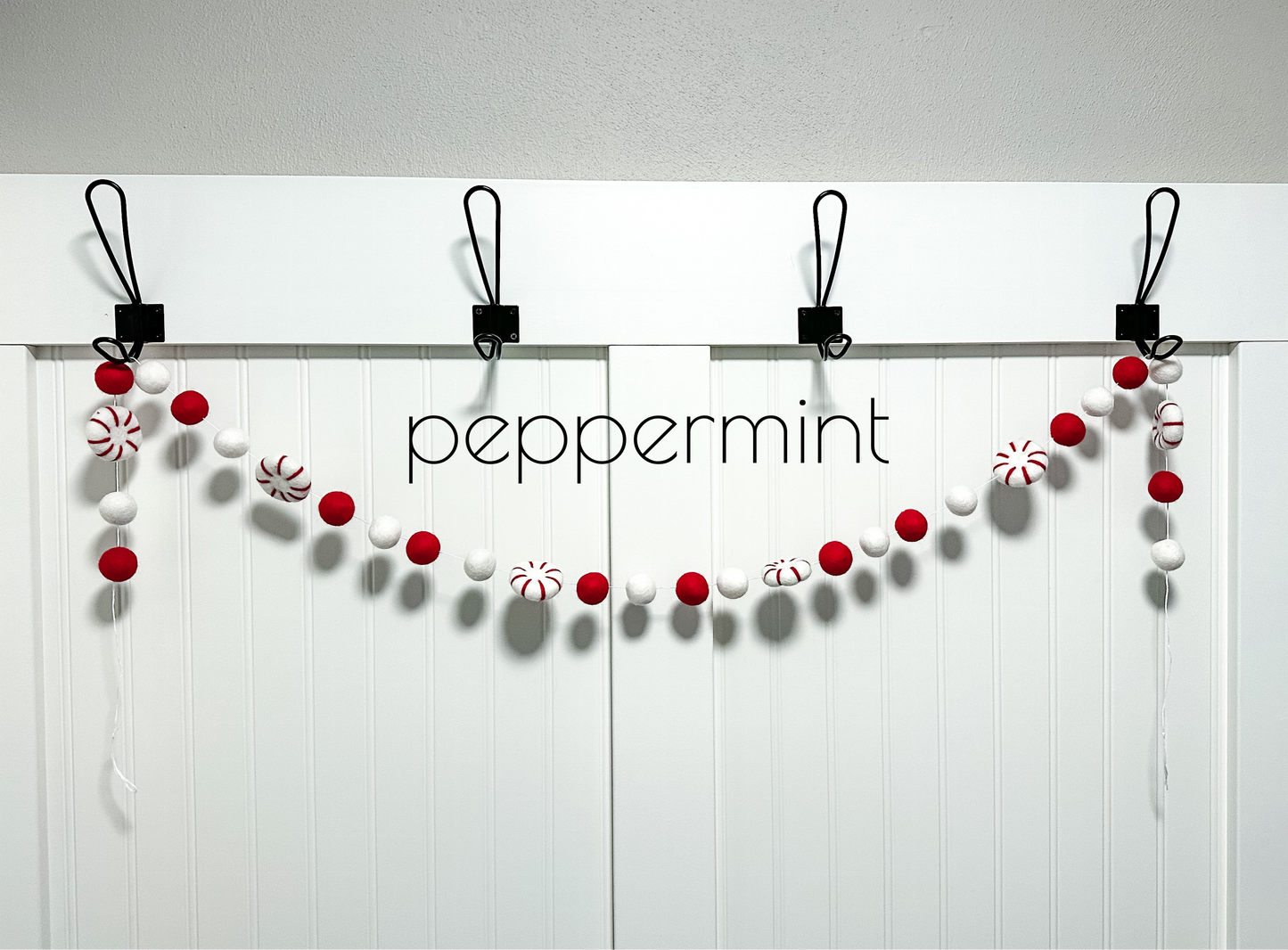 Peppermint Felt Ball Garland