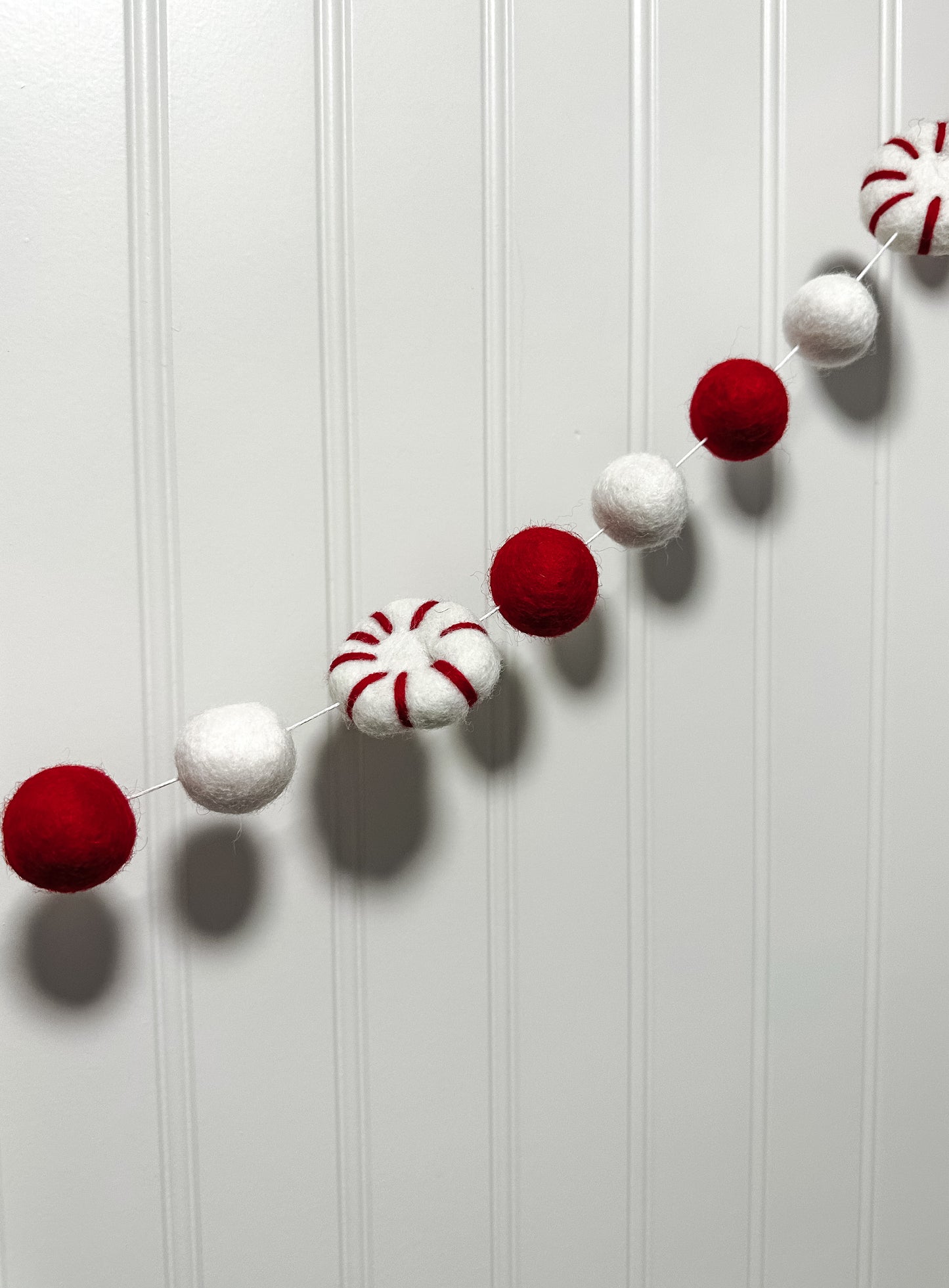 Peppermint Felt Ball Garland