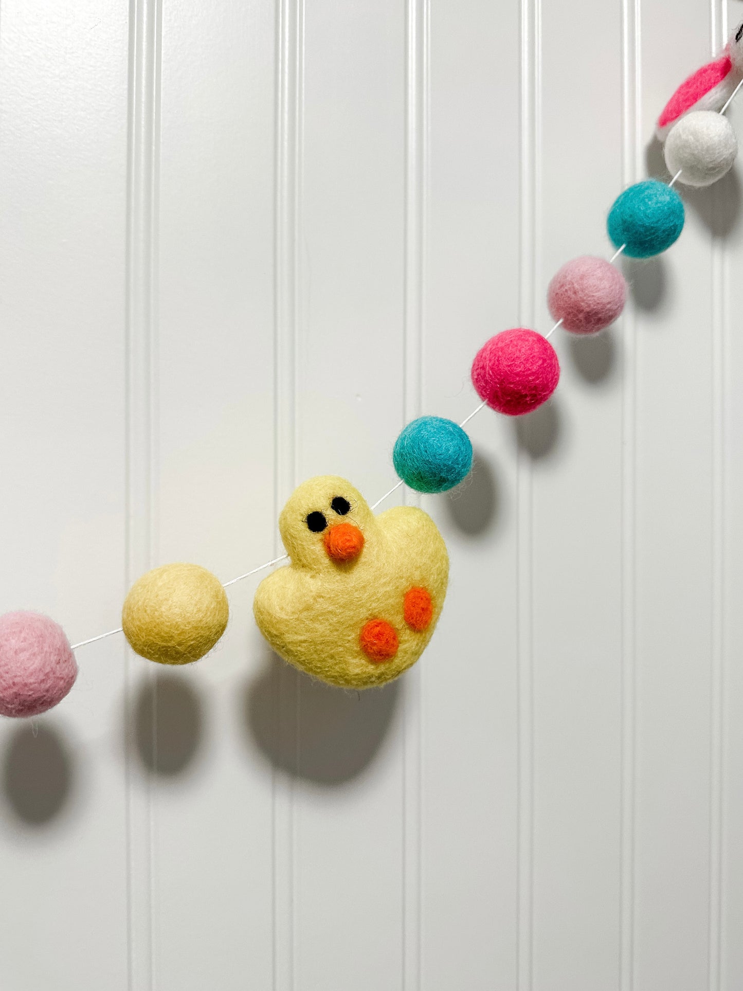 Spring Bunny Felt Ball Garland