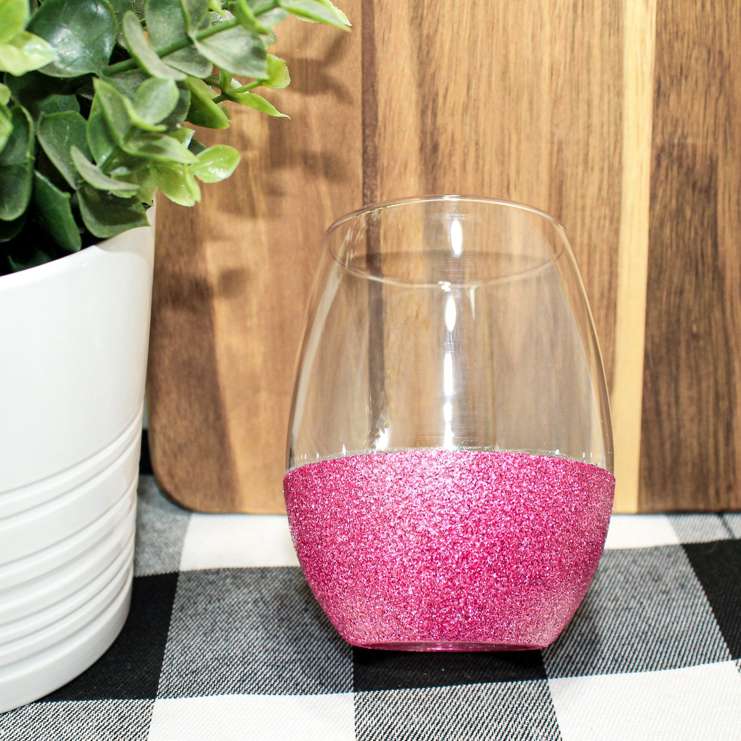 Fiftieth Birthday Glitter Wine Glass