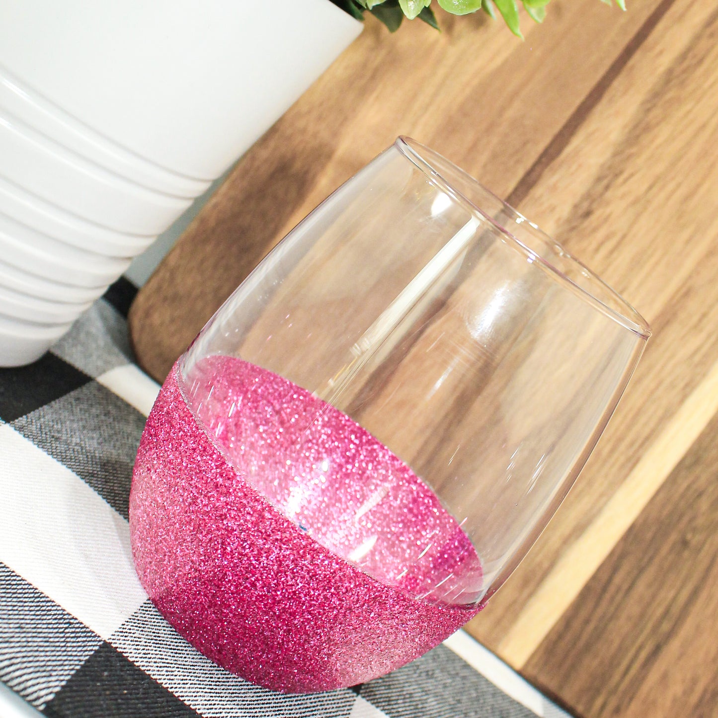 Fiftieth Birthday Glitter Wine Glass