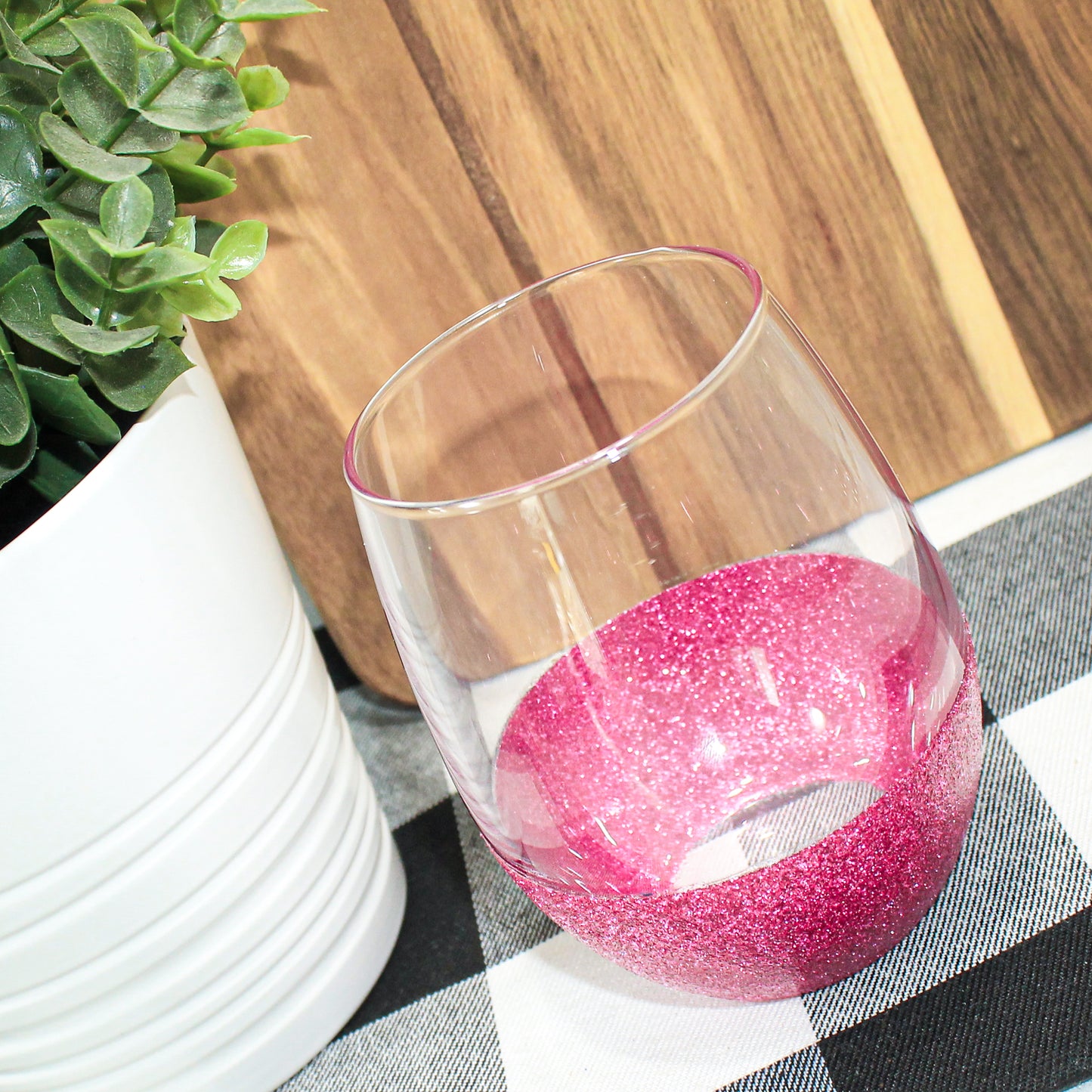 Fiftieth Birthday Glitter Wine Glass