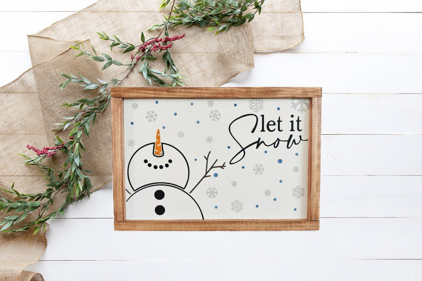 Let It Snow Wood Sign