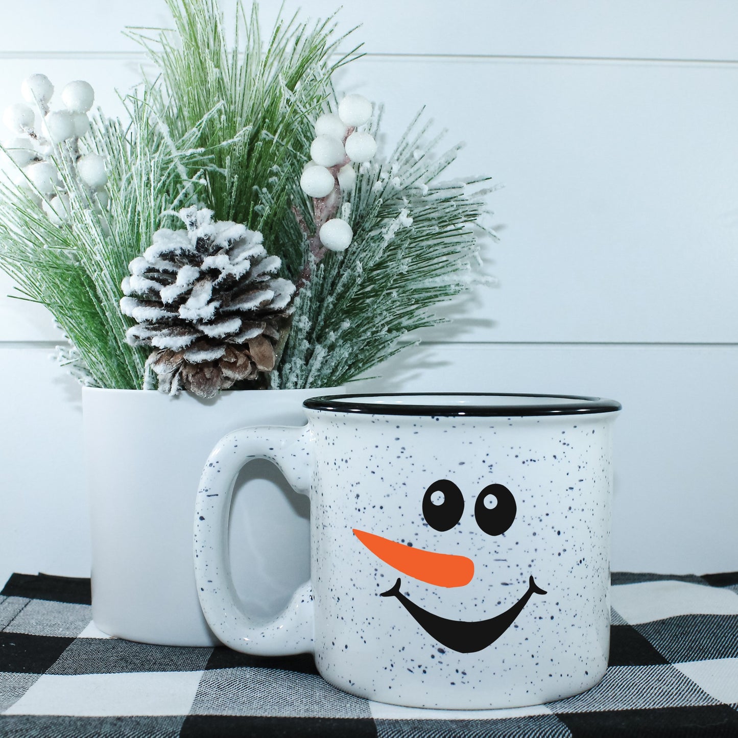 Snowman Face Campfire Mug