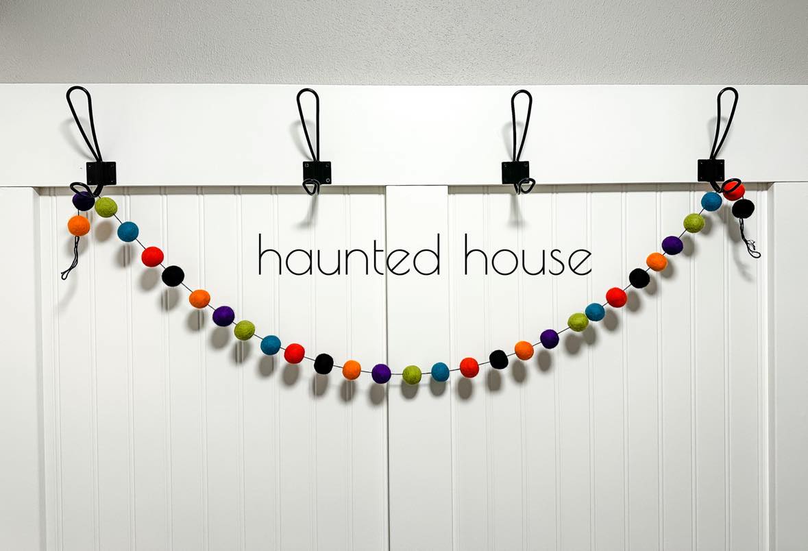 Haunted House Felt Ball Garland