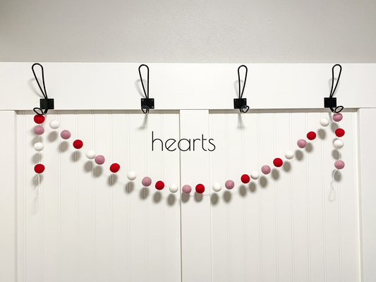 Hearts Felt Ball Garland