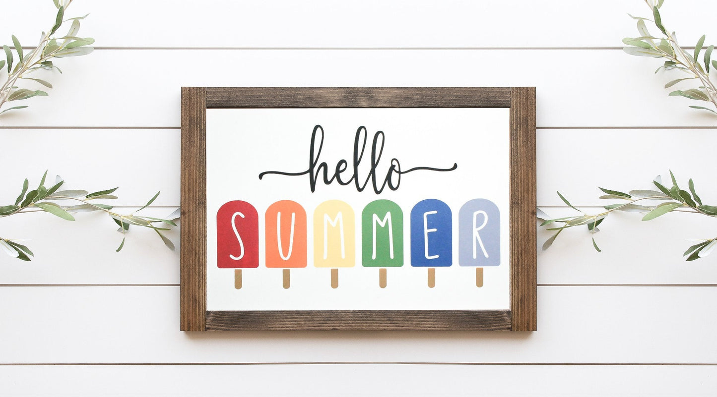 Hello Summer Wood Sign