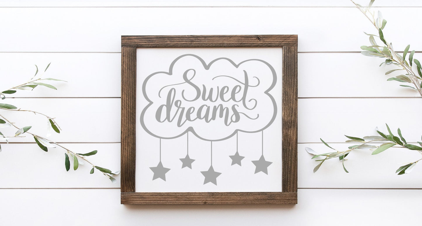 Sweet Dreams Wood Sign