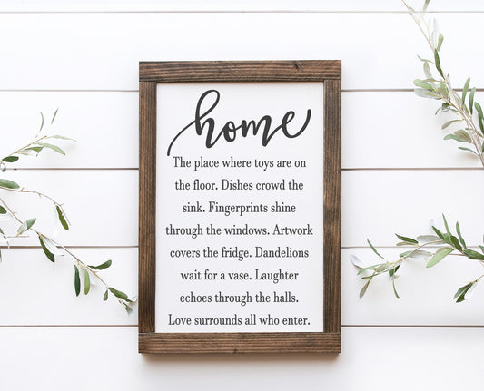 Home Description Wood Sign