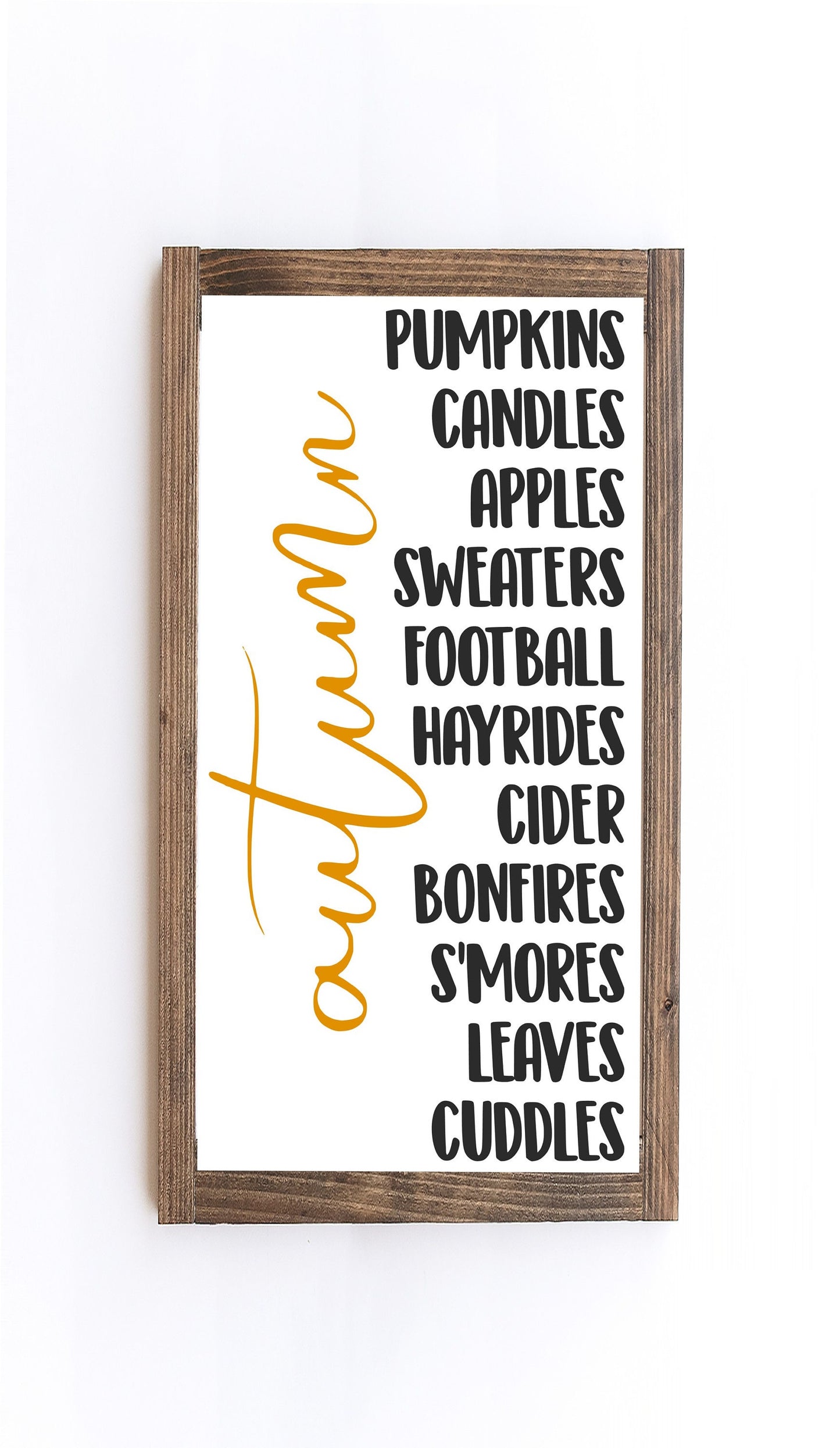 Autumn Words Wood Sign