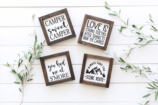 Camping Wood Signs