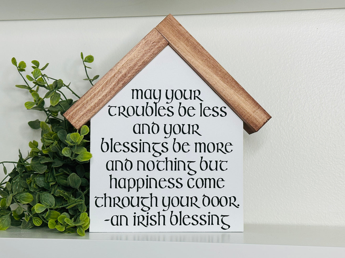 Irish Blessing and Shamrock Mini Houses