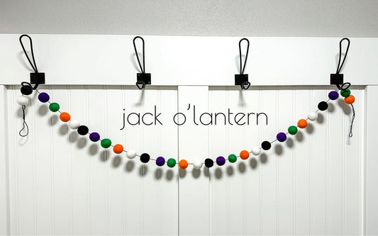 Jack O'Lantern Felt Ball Garland