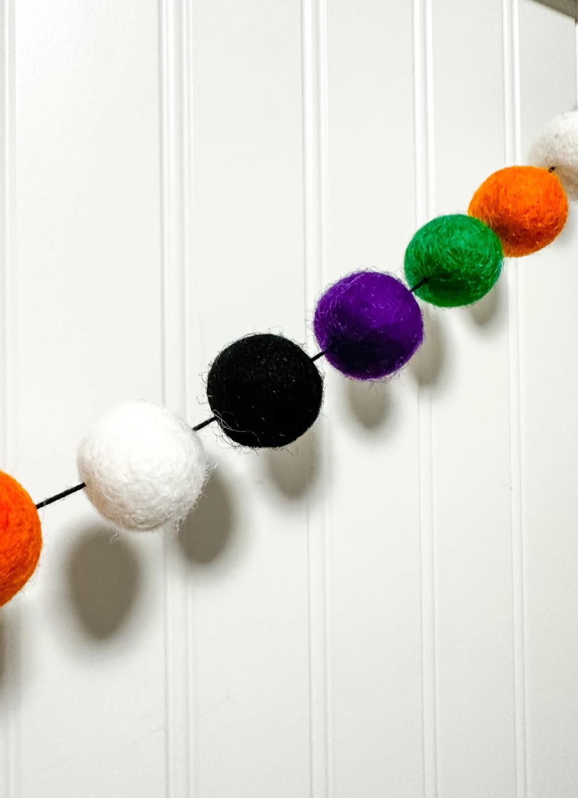 Jack O'Lantern Felt Ball Garland