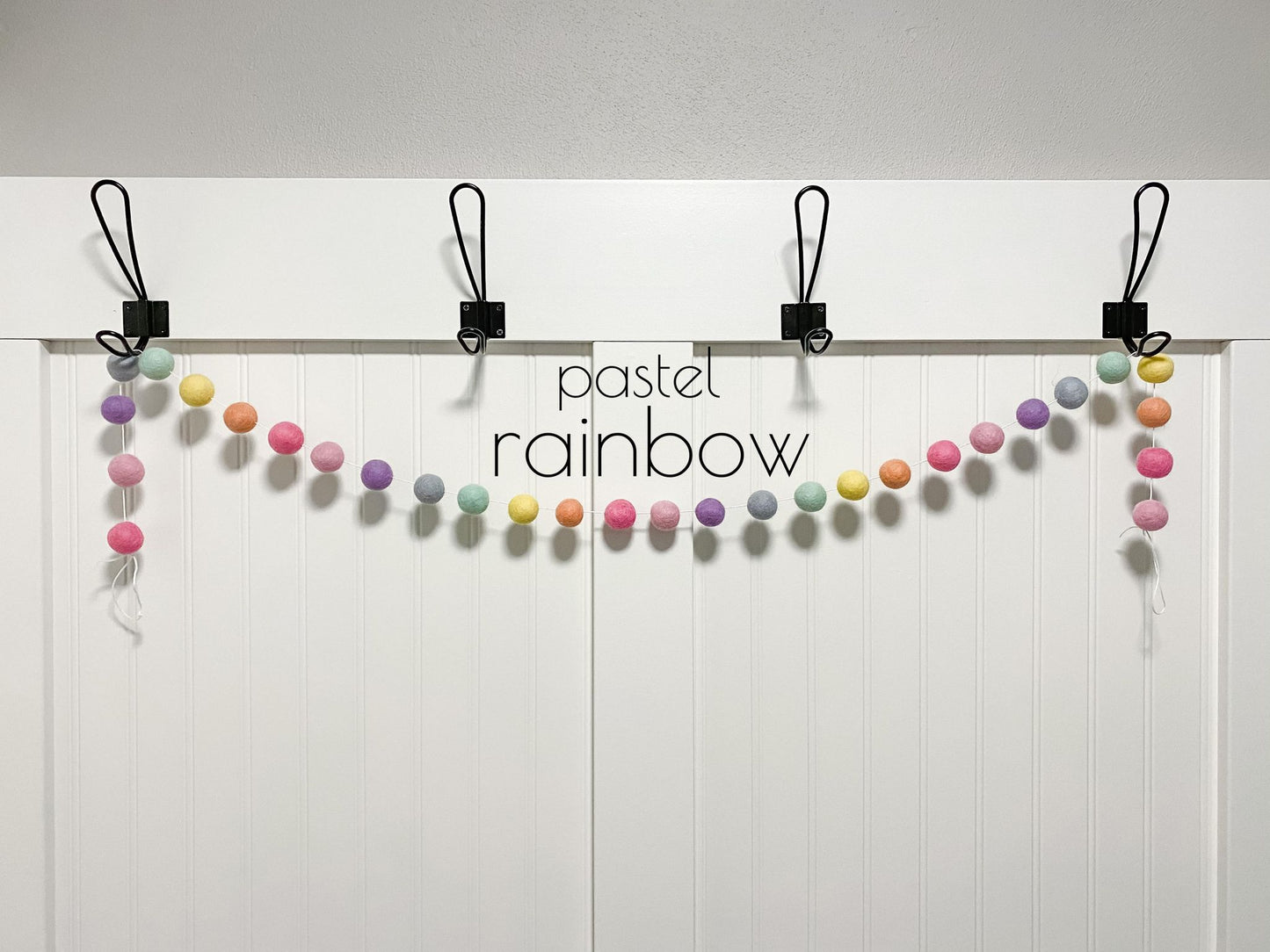 Pastel Rainbow Felt Ball Garland