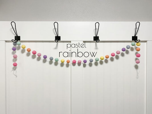 Pastel Rainbow Felt Ball Garland
