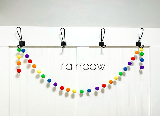 Rainbow Felt Ball Garland